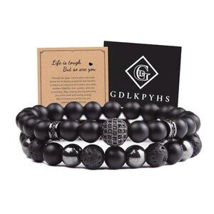 Black Obsidian Bracelet - Cubic Zirconia Bracelet - Tourmaline Beaded Bracelets